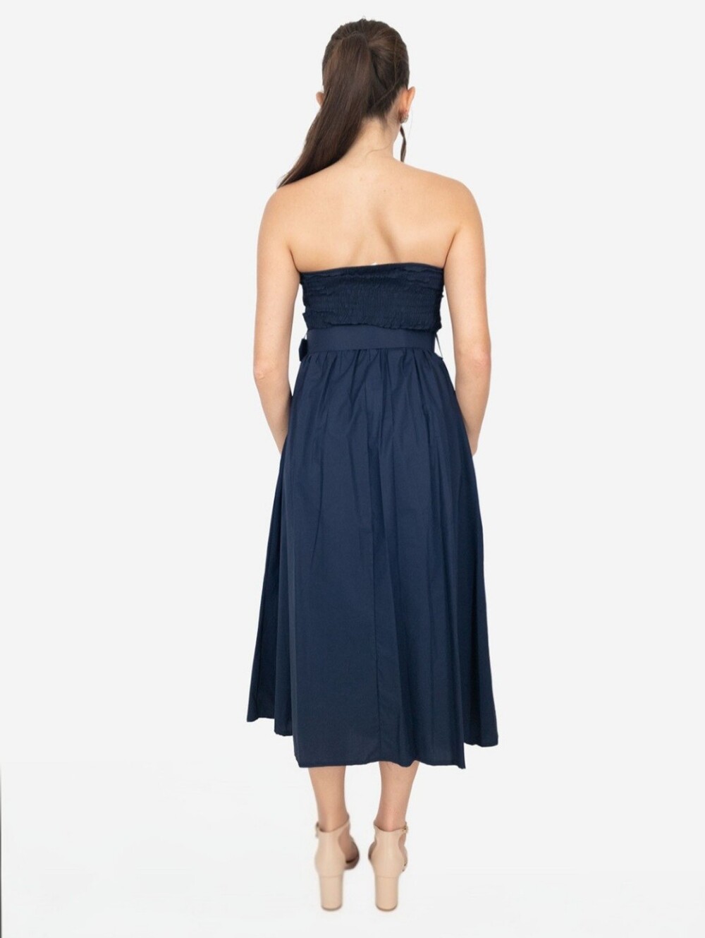 Band Of The Free Strapless Navy XL NWT Midi Dress - Picture 3 of 15
